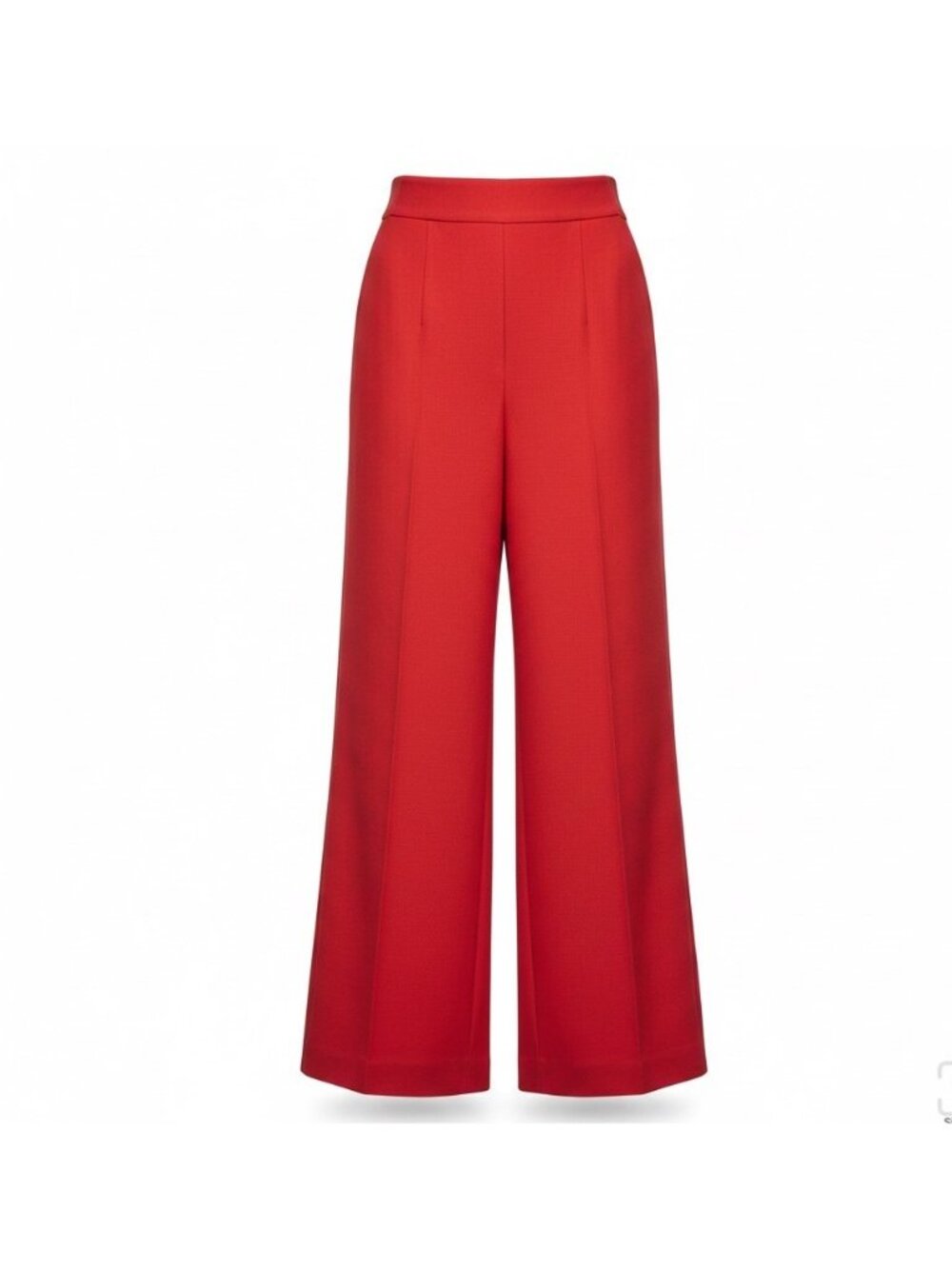 Zara Womens Red Wide-Leg High-Waist Trousers Size S